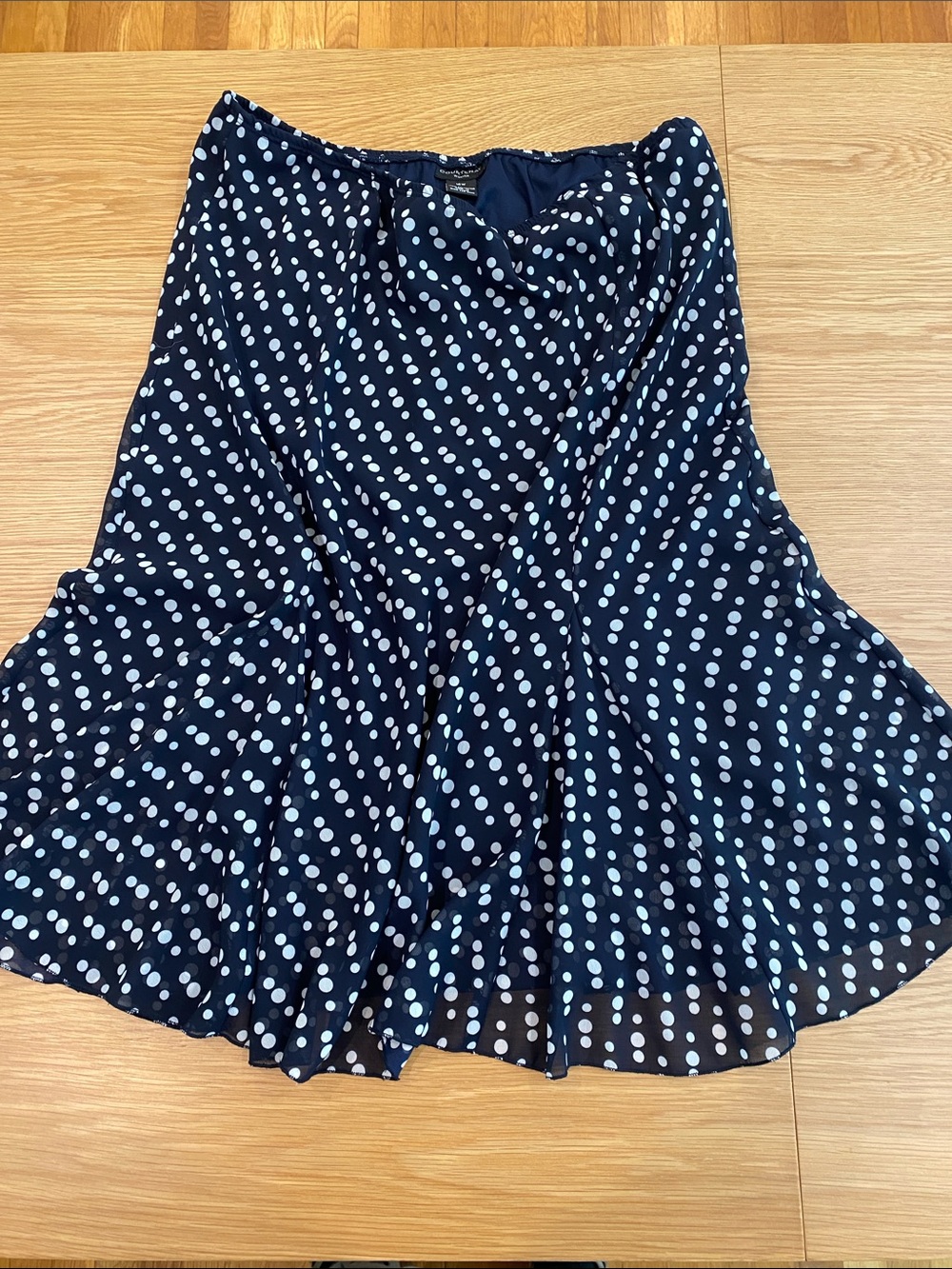 Courtenay Navy Polka Dot A-Line Skirt 16W
